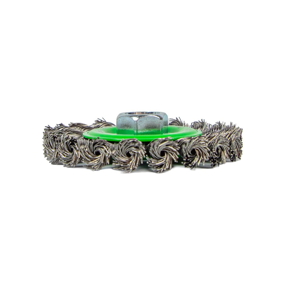 Wire Wheel, Knotted, 4 in x .020 in x 5/8 in-11 Arbor
